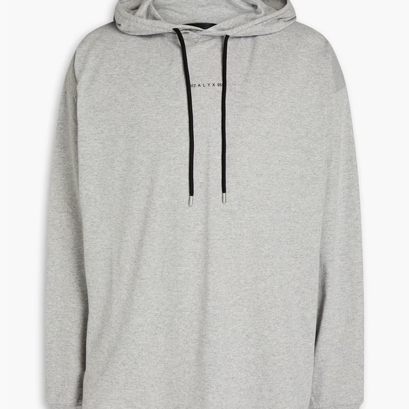 NWT 1017 Alyx 9SM grey lightweight sweatshirt cotton melange blend jersey hoodie - Picture 15 of 15